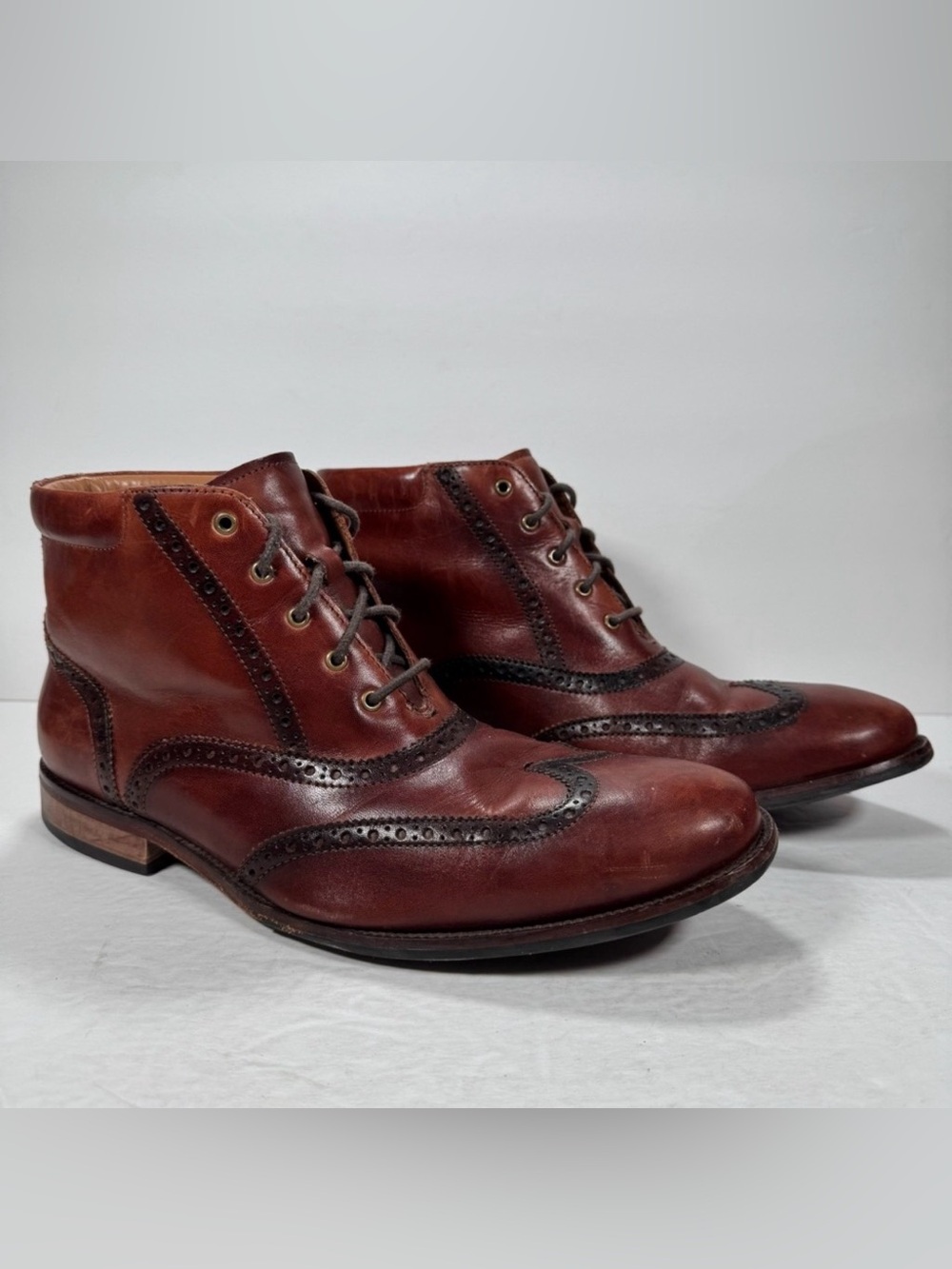 Cole Haan Brown Leather Williams Wingtip Lace Up Chukka Boots Men Size 10W